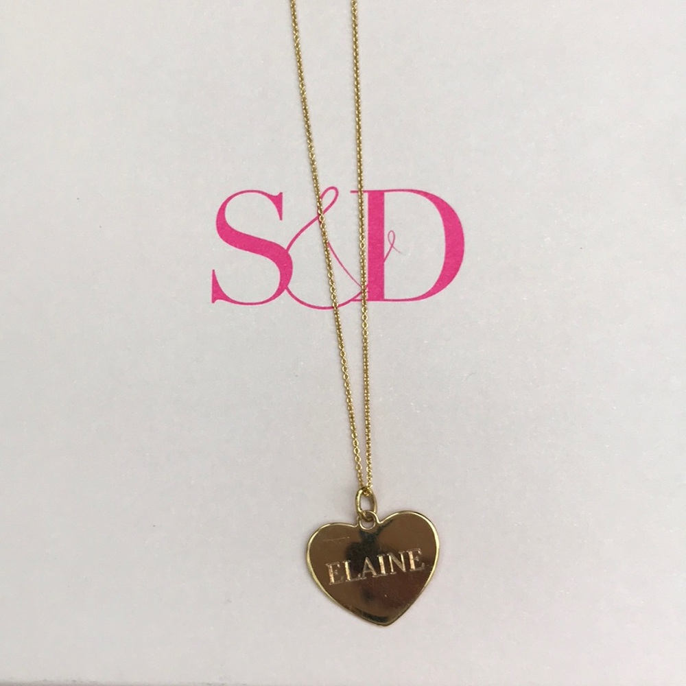 Reversible Gold Heart Necklace - Elaine